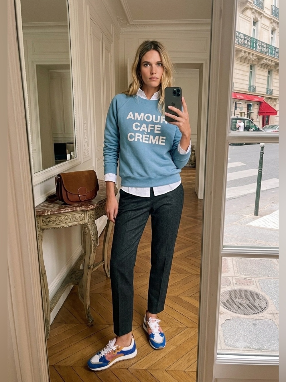 Sézane Amour Cafe Creme Sweatshirt Size M